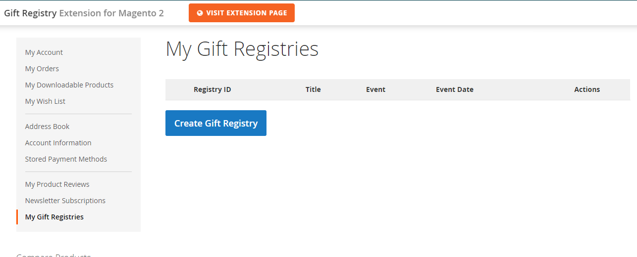 Magento plugin development services gift registry
