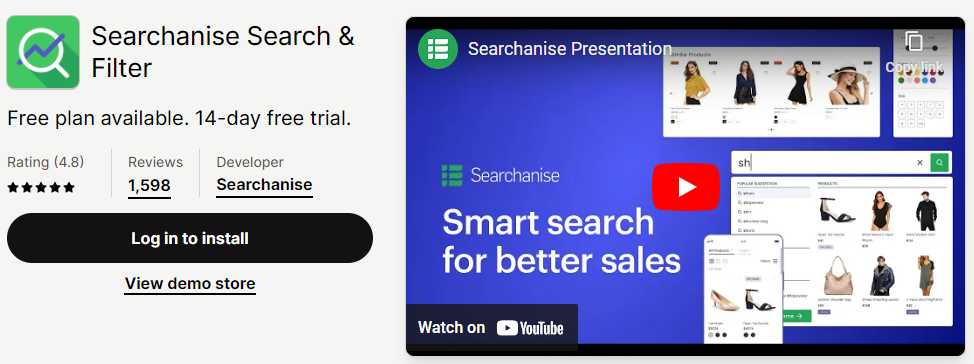 Searchanise Search & Filter: Optimizing Product Discovery with AI