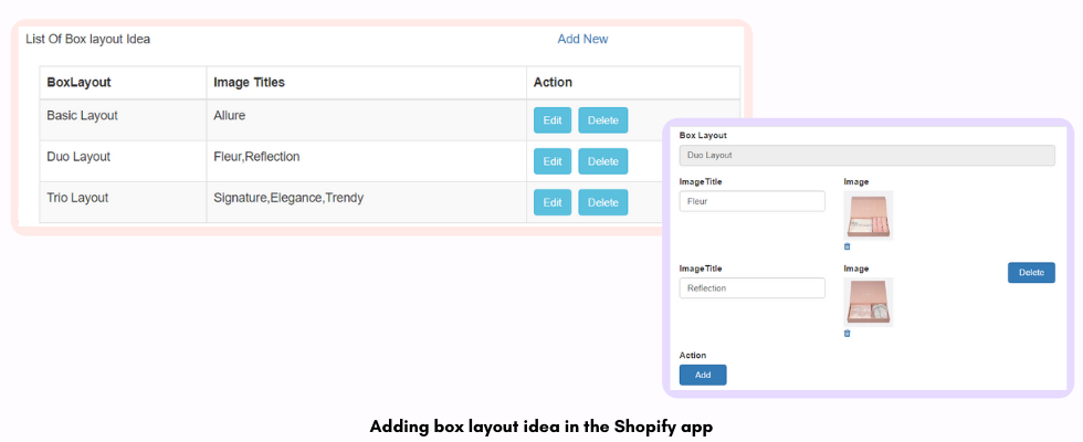 Adding box layout idea in the Shopify app